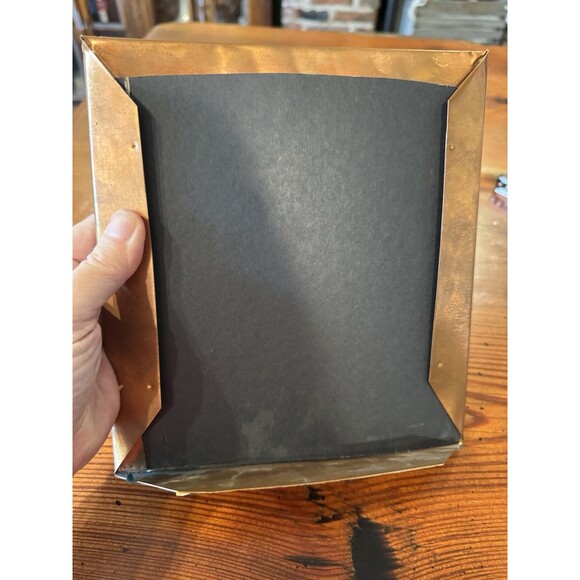 Vintage Hand Crafted Metal/Copper Photo Frame Opening 2.75”x3.5” Free Standing - Picture 10 of 12